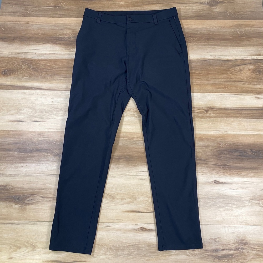 Lululemon Commission Slim Fit Pants Mens 32 Black Technical Trousers 30 Inseam